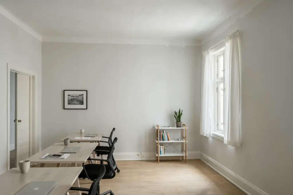 m lning av kontorsv ggar och tak i runby v sby